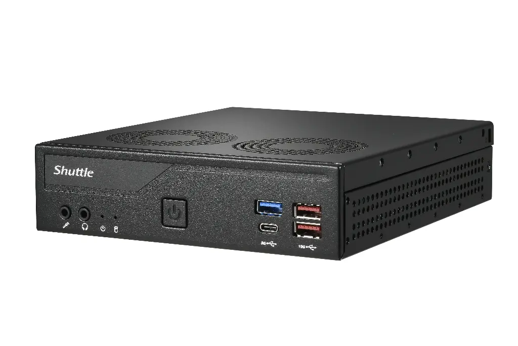 Shuttle XPC slim DH7700B Configurable (Sans Système d'exploitation, Intel Processor 300 3.70 GHz, 8 Go DDR5 SO-DIMM, 128 Go SSD M.2 (NVMe), Aucun, Aucun, Aucun, Aucun)