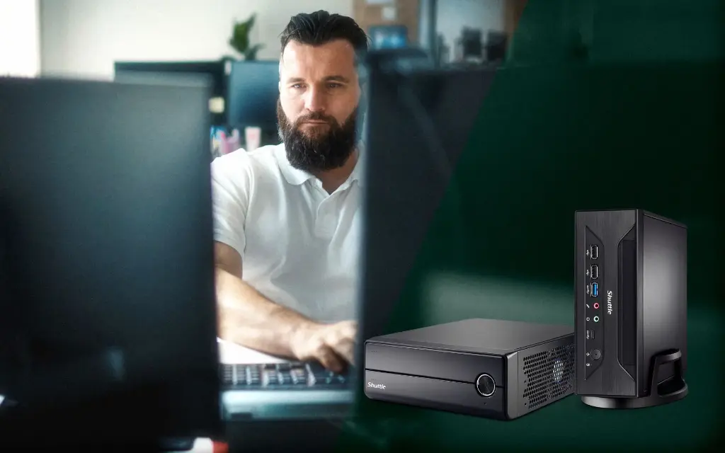Shuttle XPC slim XH6100G - XH610 Configurable (Sans Système d'exploitation, Intel Processor 300 3.70 GHz, 4 Go DDR4 SO-DIMM, 120/128 Go SSD M.2 (NVMe), Aucun, Aucun, Aucun, Aucun, Aucun)