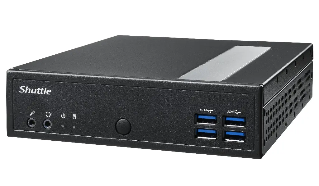 Shuttle XPC slim DL4000N - DL40N Configurable (Sans Système d'exploitation, 8 Go DDR5 SO-DIMM, 120/128 Go SSD M.2 (NVMe), Aucun, Aucun, Aucun)