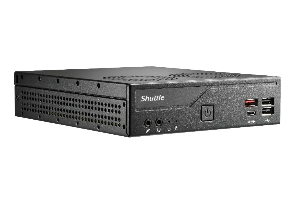 Shuttle XPC slim DH8100B - DH810 Configurable (Sans Système d'exploitation, Intel Core Ultra 5 Processor 225 (20 MB, 10 Cores, up to 4.90 GHz), 8 Go DDR5 SO-DIMM, 120/128 Go SSD M.2 (NVMe), Aucun, Aucun, Aucun, Aucun, Aucun)